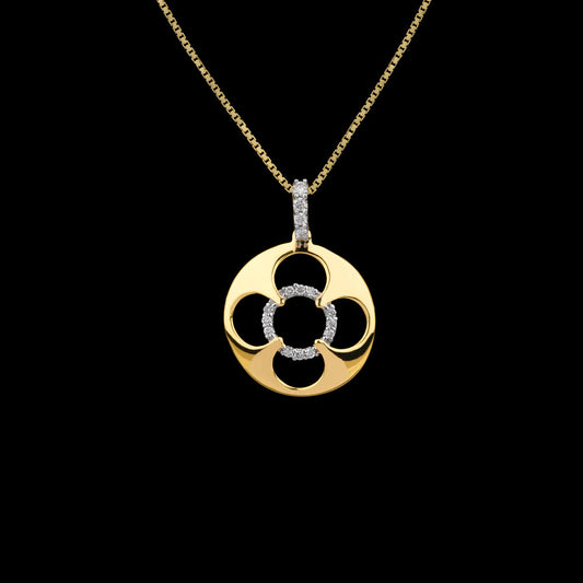14K Yellow Gold Diamond Pendant - 0.08ct SI-IJ