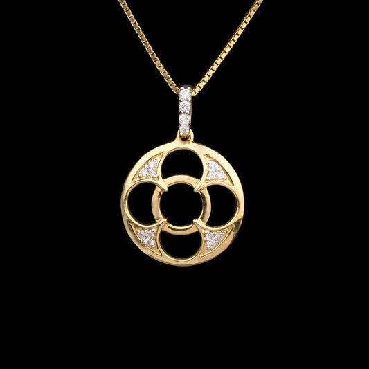 14K Yellow Gold Diamond Pendant - 0.1ct SI-IJ