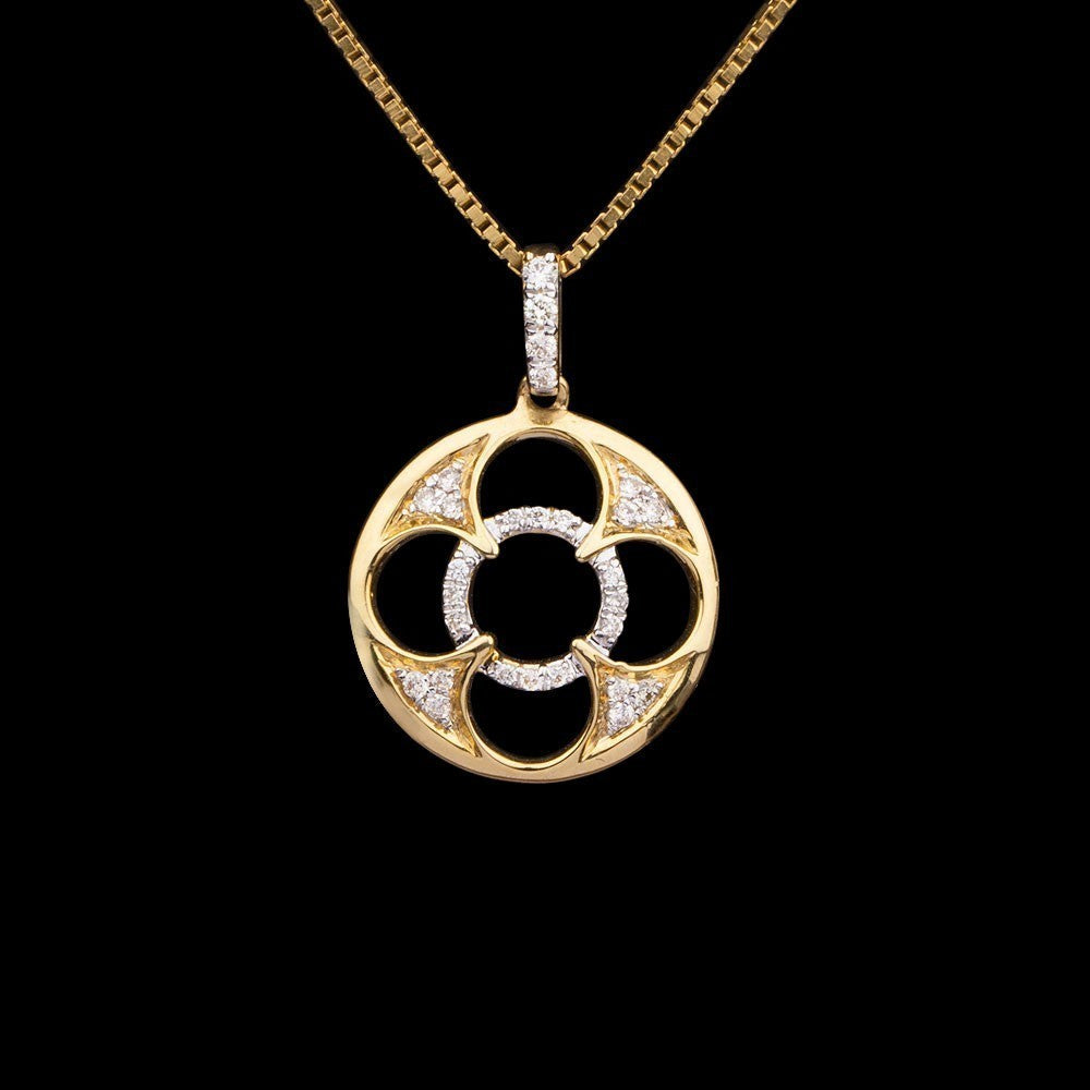 14K Yellow Gold Diamond Pendant - 0.14ct VS-GH