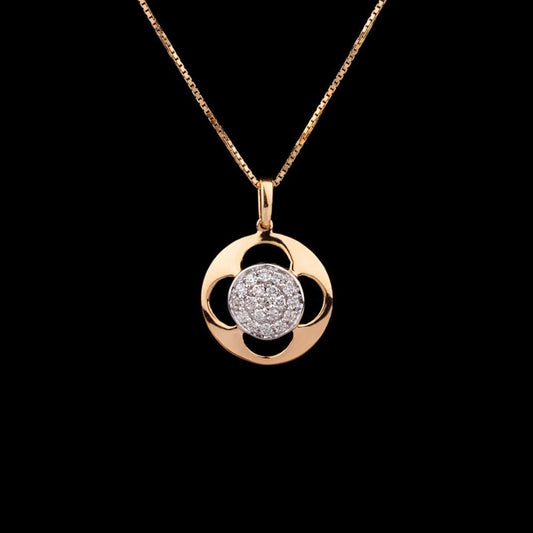 14K Yellow Gold Diamond Pendant - 0.21ct SI-GH