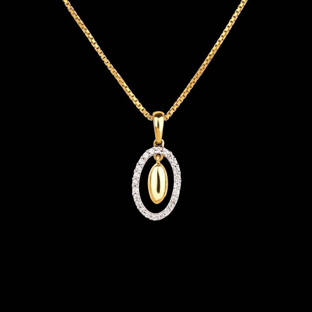 14K Yellow Gold Diamond Pendant - 0.12ct SI-GH