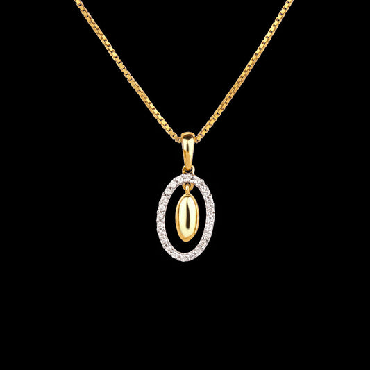 14K Yellow Gold Diamond Pendant - 0.12ct SI-GH