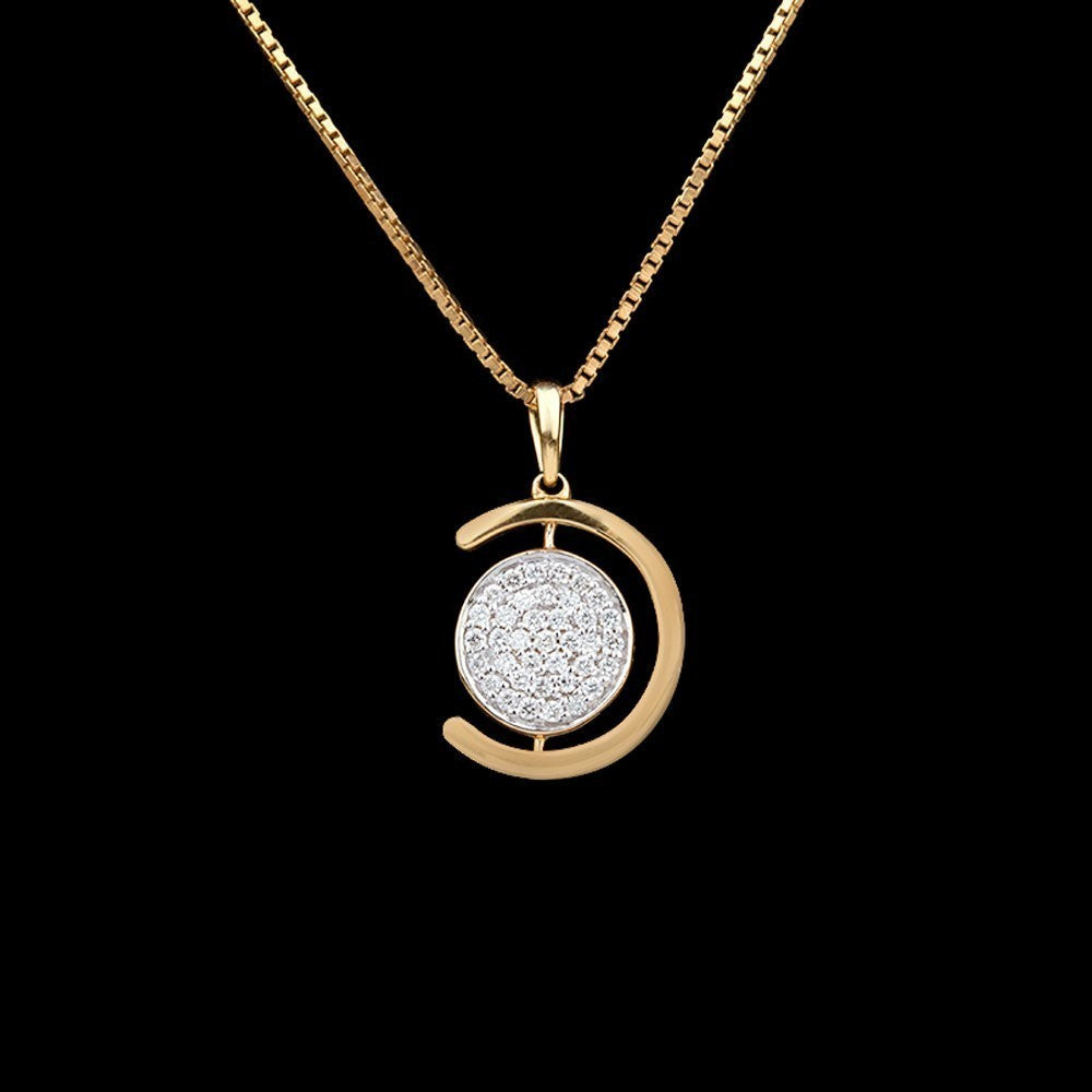 14K Yellow Gold Diamond Pendant - 0.37ct SI-GH