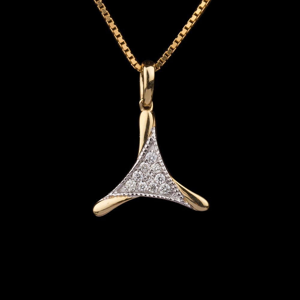 14K Yellow Gold Diamond Pendant - 0.11ct SI-IJ