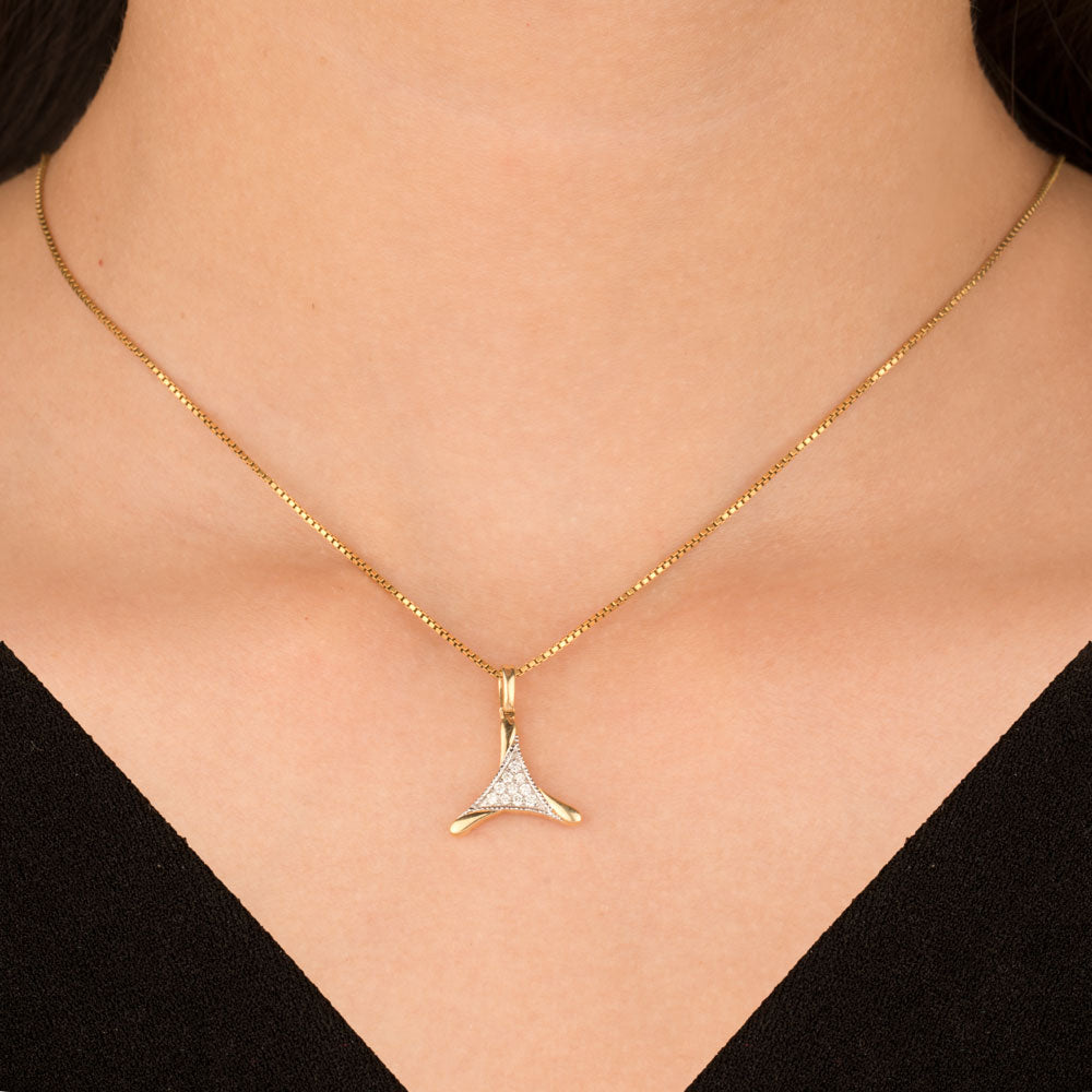 14K Yellow Gold Diamond Pendant - 0.11ct SI-IJ