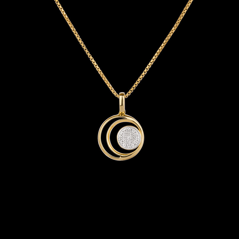 14K Yellow Gold Diamond Pendant - 0.1ct SI-GH