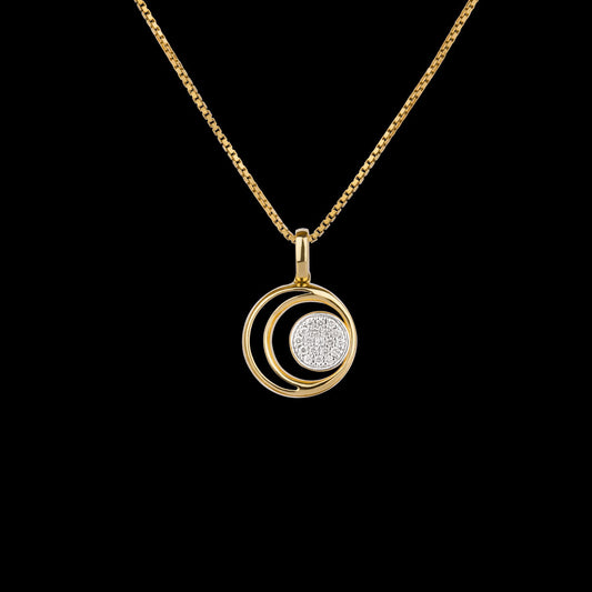14K Yellow Gold Diamond Pendant - 0.1ct SI-GH