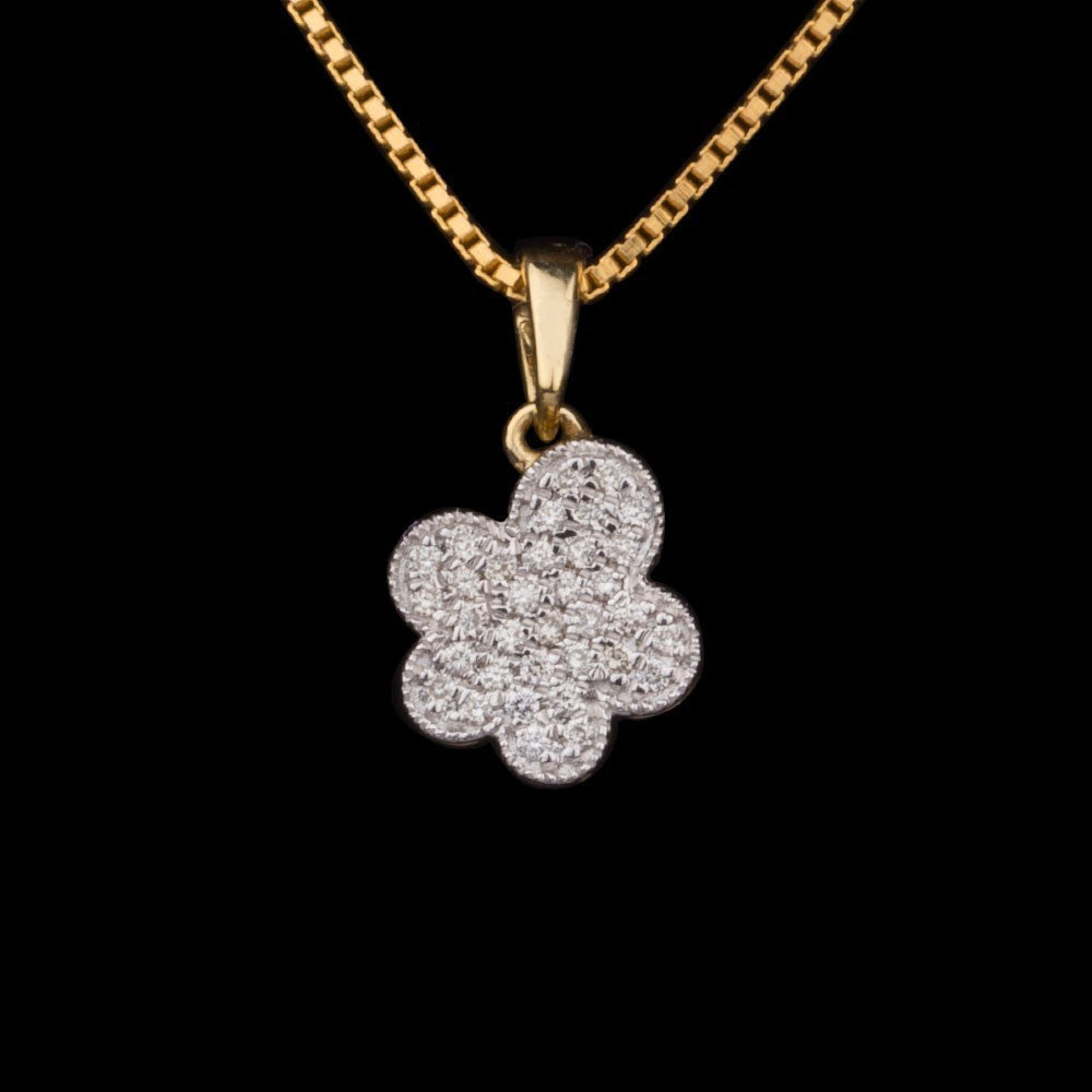 14K Yellow Gold Diamond Pendant - 0.17ct SI-GH