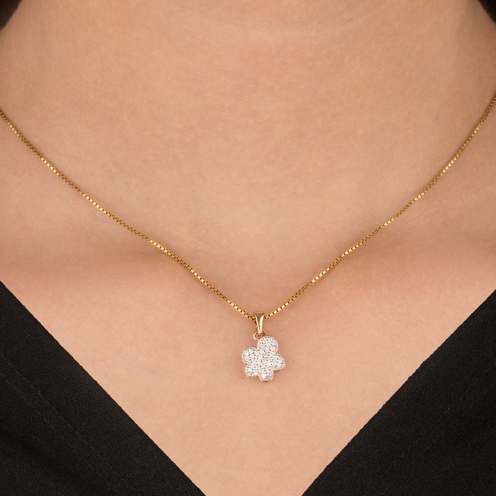 14K Yellow Gold Diamond Pendant - 0.17ct SI-GH