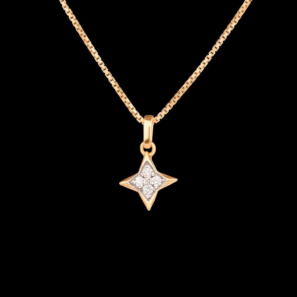 14K Yellow Gold Diamond Pendant - 0.08ct SI-GH