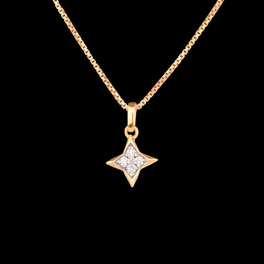 14K Yellow Gold Diamond Pendant - 0.08ct SI-GH