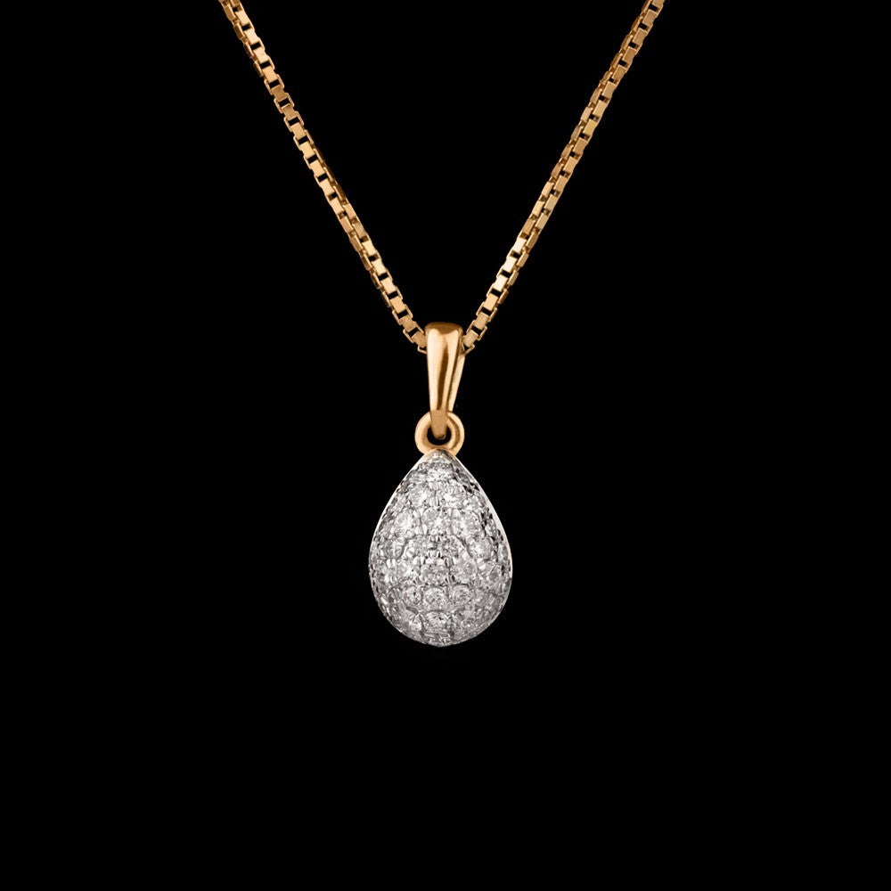 14K Yellow Gold Diamond Pendant - 0.38ct SI-IJ