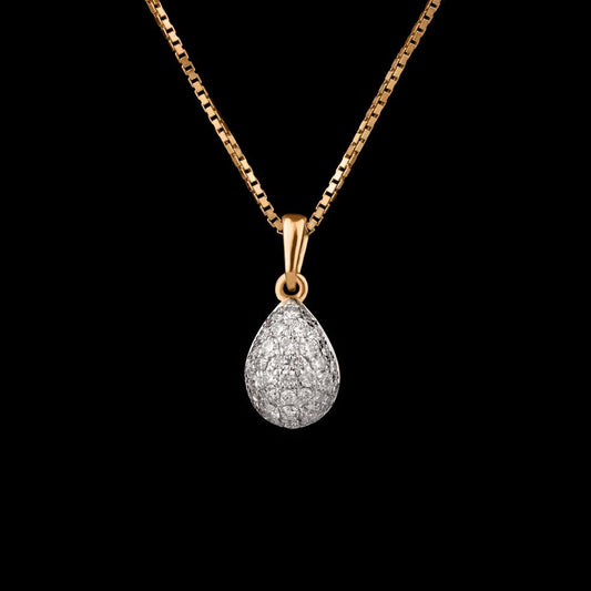 14K Yellow Gold Diamond Pendant - 0.38ct SI-IJ