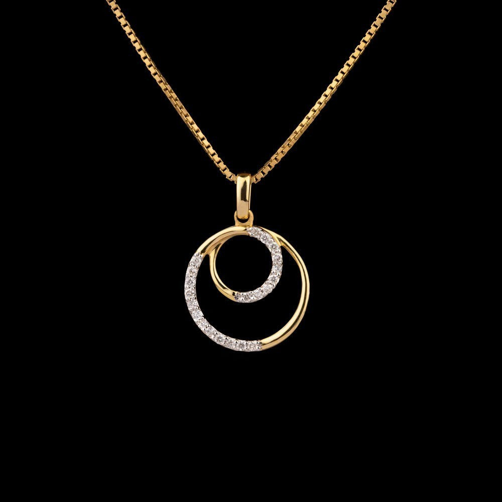 14K Yellow Gold Diamond Pendant - 0.13ct SI-IJ