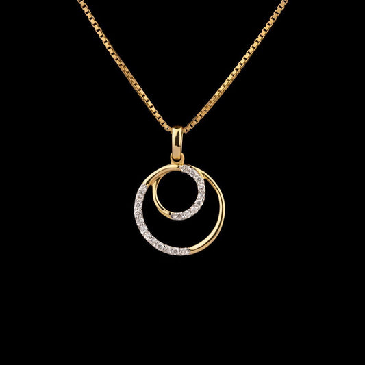 14K Yellow Gold Diamond Pendant - 0.13ct SI-IJ