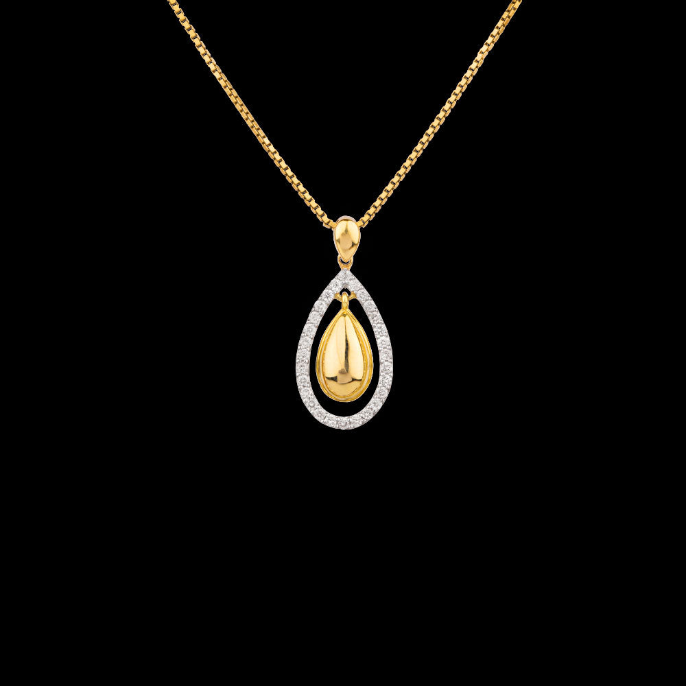 14K Yellow Gold Diamond Pendant - 0.25ct SI-IJ