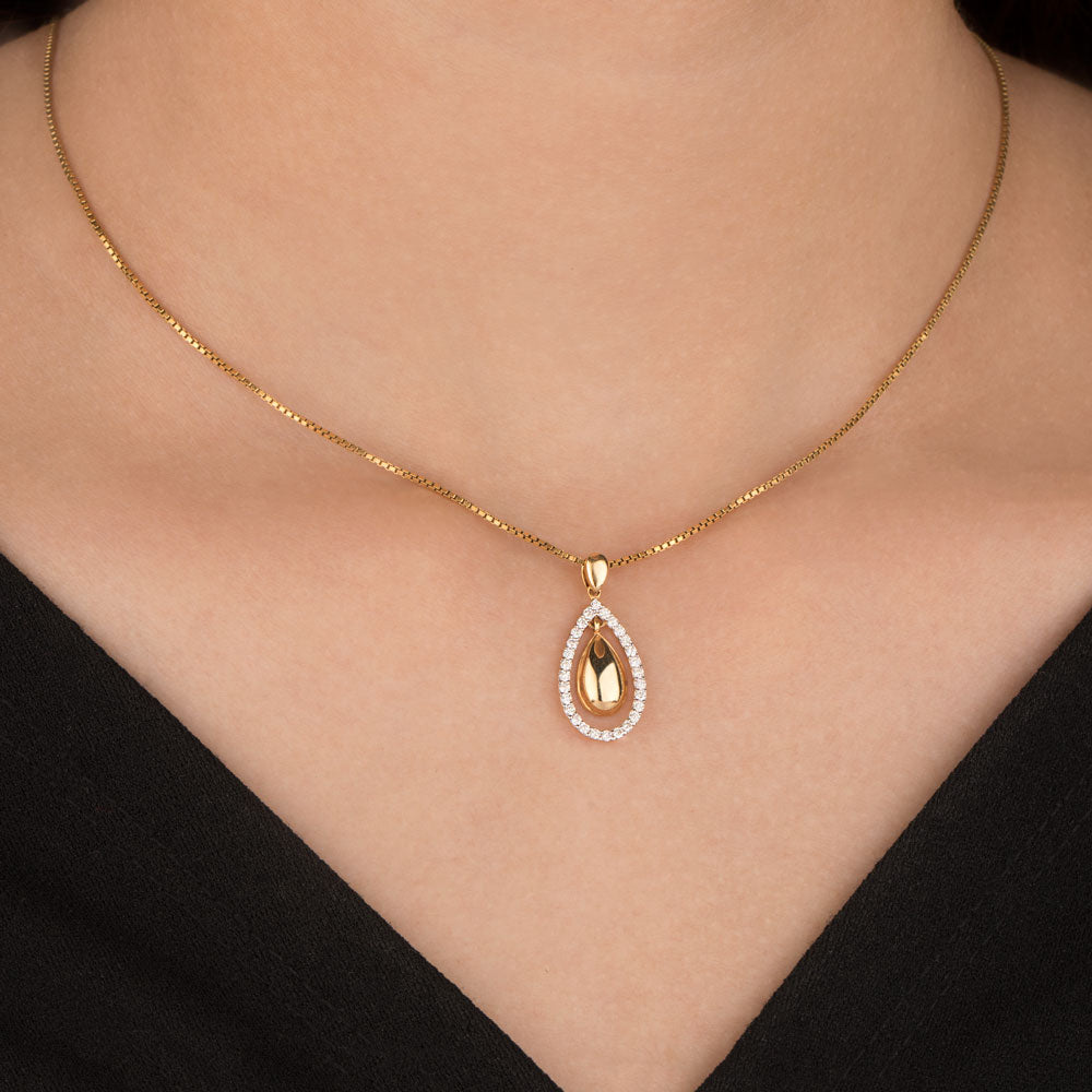 14K Yellow Gold Diamond Pendant - 0.25ct SI-IJ