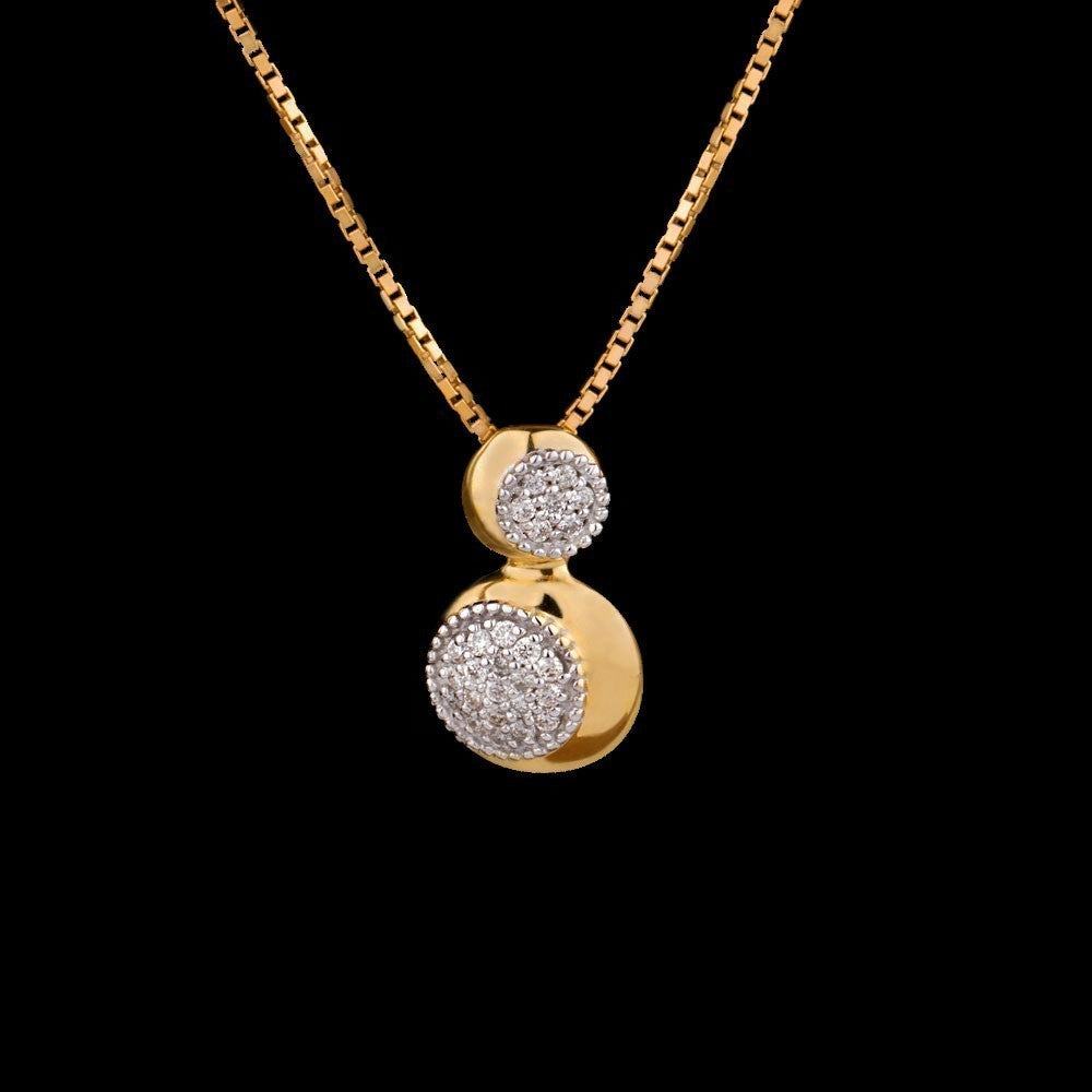14K Yellow Gold Diamond Pendant - 0.13ct SI-GH