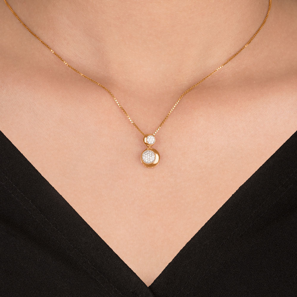 14K Yellow Gold Diamond Pendant - 0.13ct SI-GH