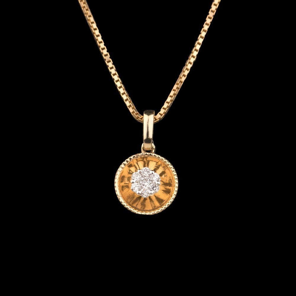 14K Yellow Gold Diamond Pendant - 0.11ct SI-IJ