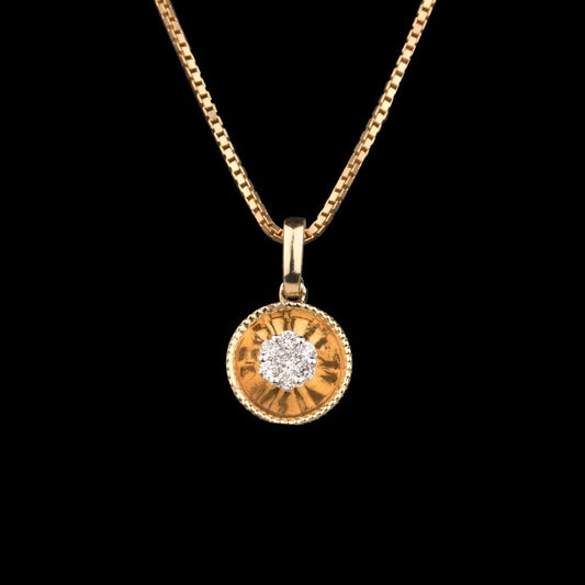 14K Yellow Gold Diamond Pendant - 0.11ct SI-IJ