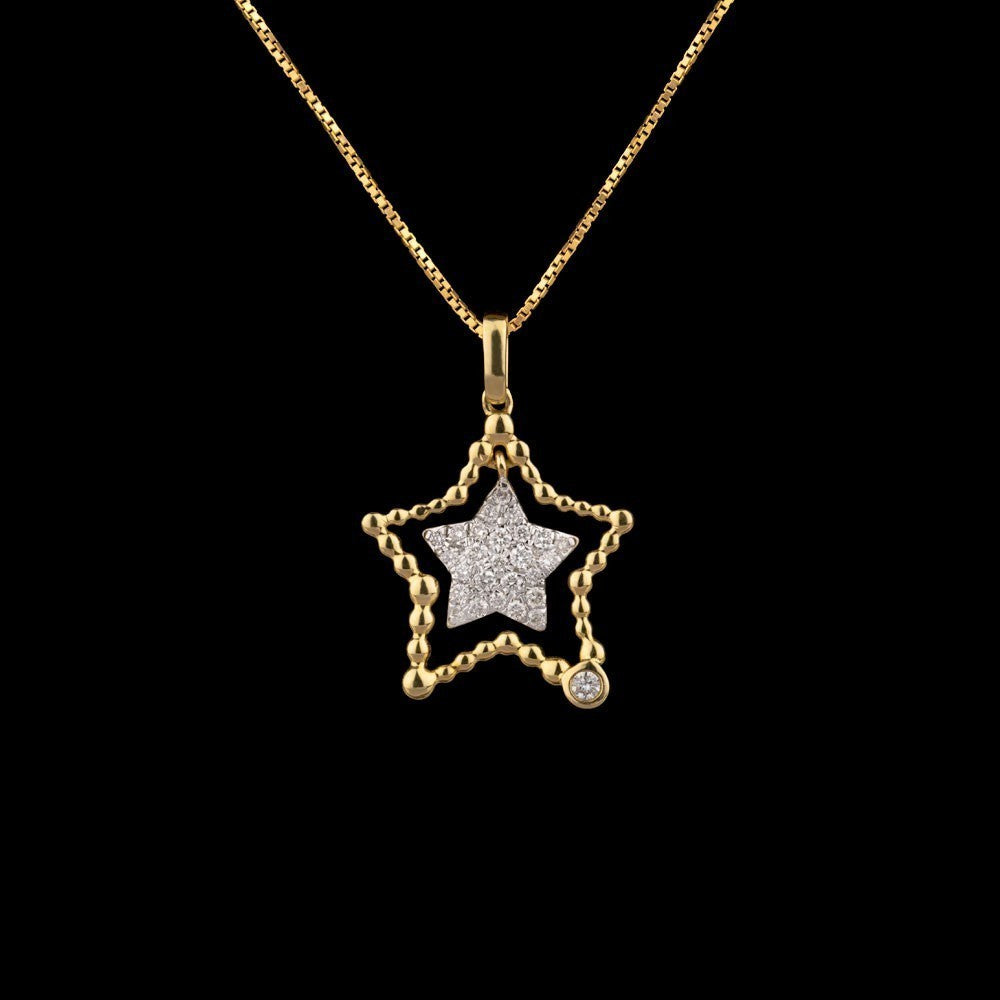 14K Yellow Gold Diamond Pendant - 0.21ct SI-IJ
