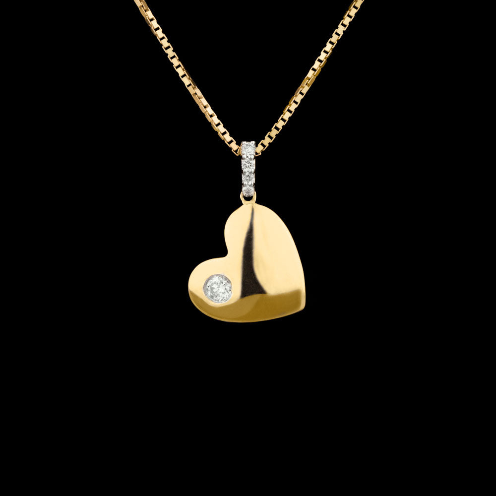 14K Yellow Gold Diamond Pendant - 0.11ct VS-GH