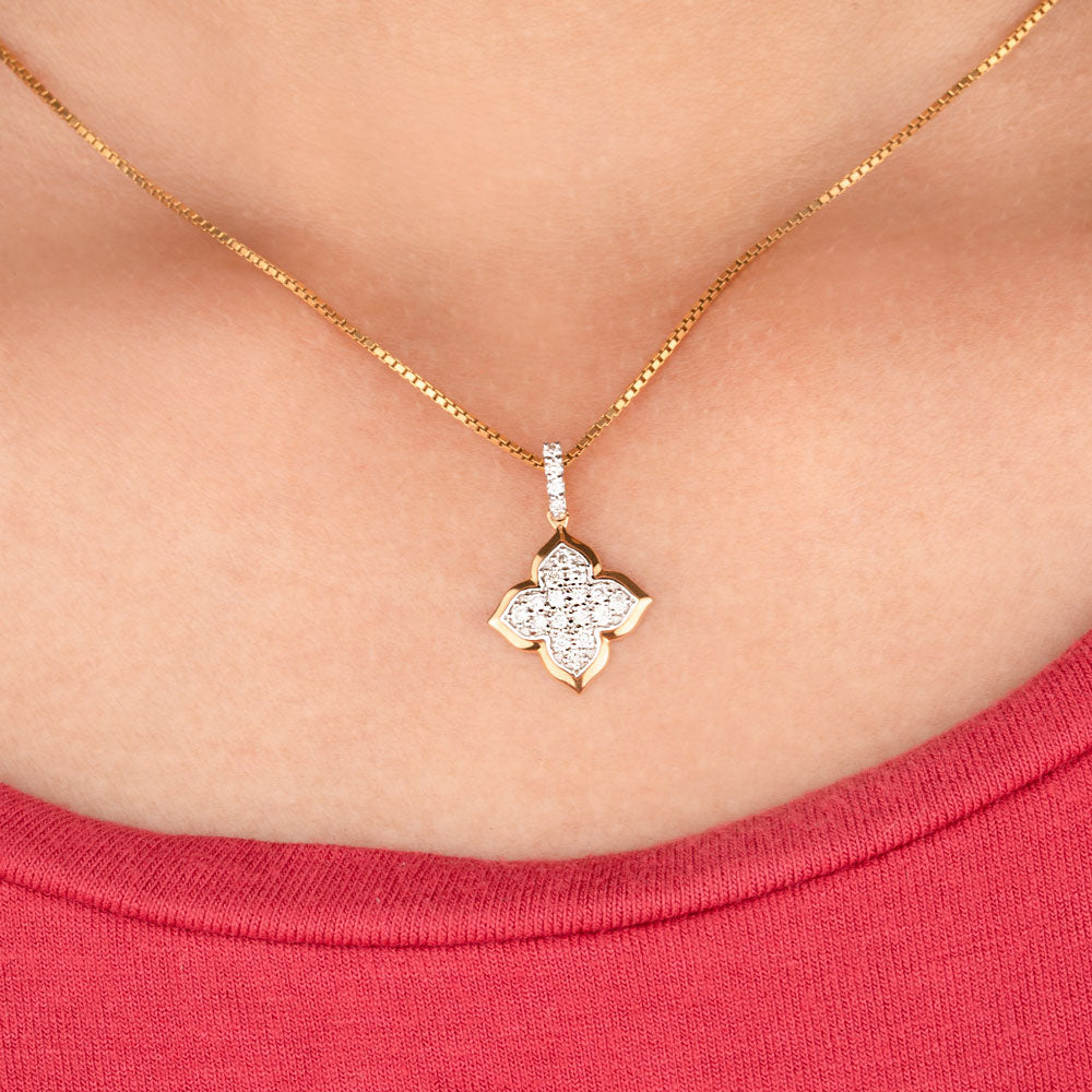 14K Yellow Gold Diamond Pendant - 0.23ct SI-GH