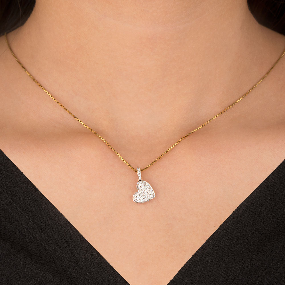 14K Yellow Gold Diamond Pendant - 0.3ct SI-IJ