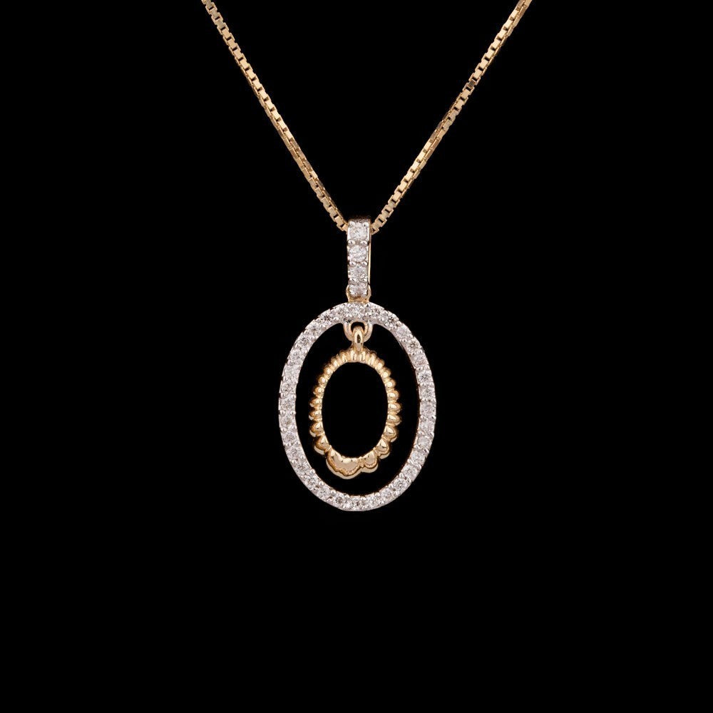 14K Yellow Gold Diamond Pendant - 0.2ct SI-IJ