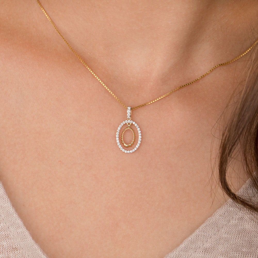 14K Yellow Gold Diamond Pendant - 0.2ct SI-IJ