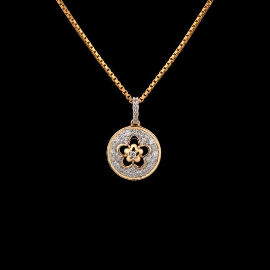 14K Yellow Gold Diamond Pendant - 0.26ct SI-GH