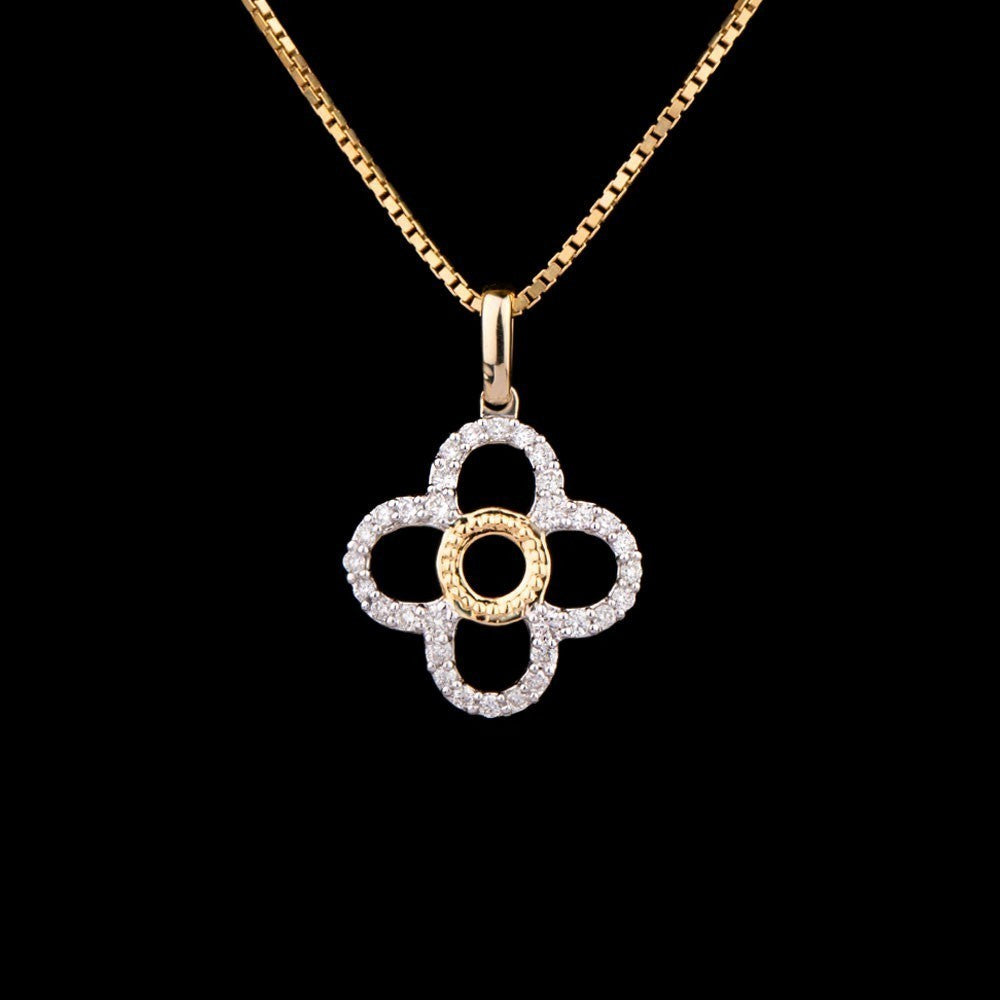 14K Yellow Gold Diamond Pendant - 0.23ct SI-GH