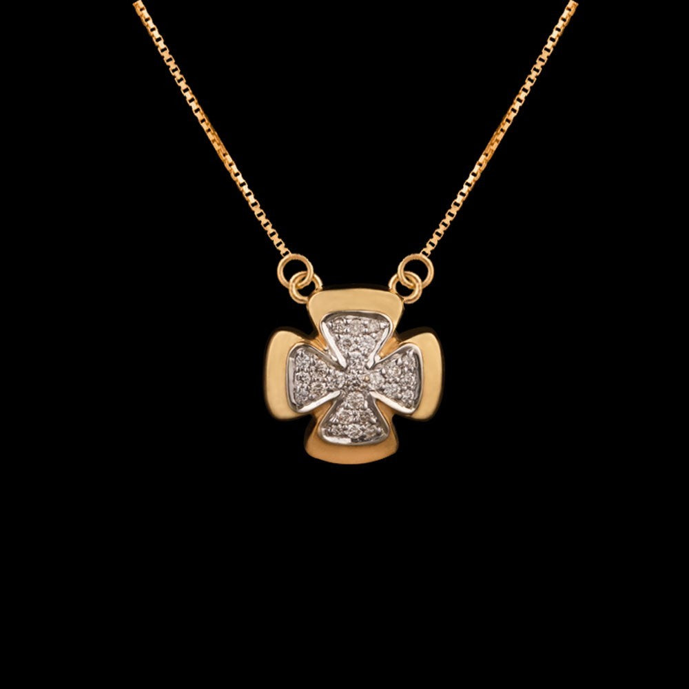 14K Yellow Gold Diamond Pendant - 0.13ct SI-GH