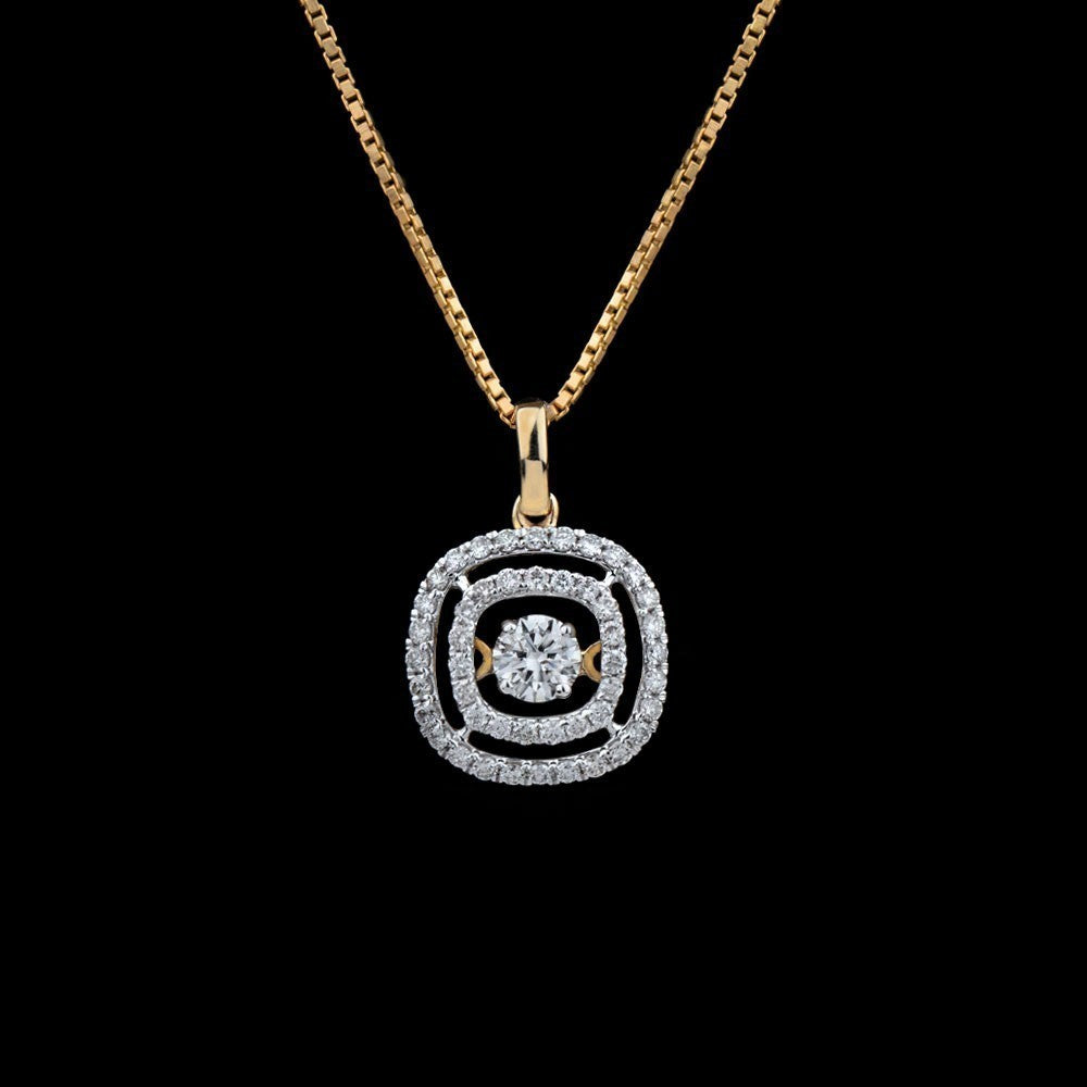 14K Yellow Gold Diamond Pendant - 0.54ct SI-IJ