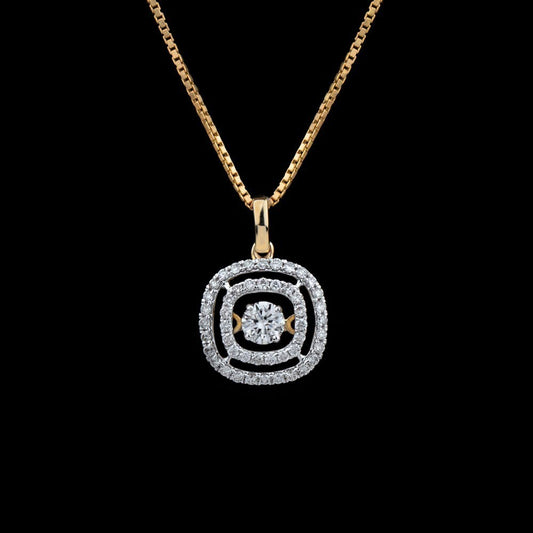 14K Yellow Gold Diamond Pendant - 0.54ct SI-IJ