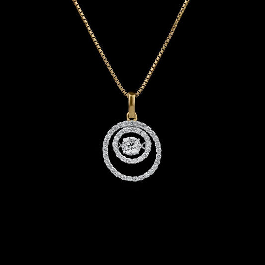 14K Yellow Gold Diamond Pendant - 0.56ct SI-GH