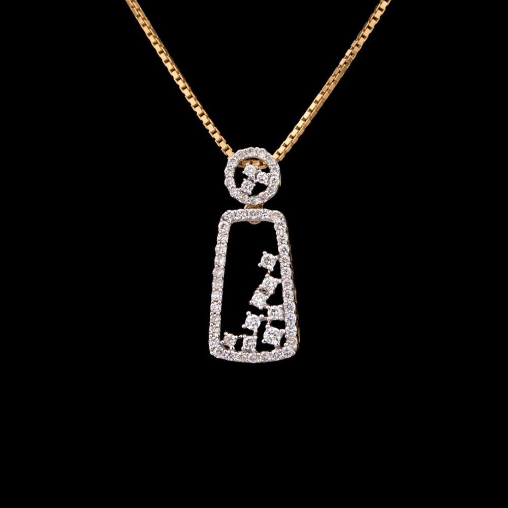 14K Yellow Gold Diamond Pendant - 0.39ct SI-IJ