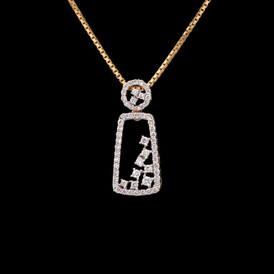 14K Yellow Gold Diamond Pendant - 0.39ct SI-IJ