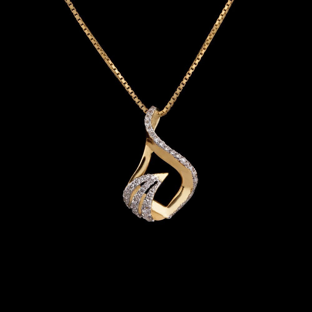 14K Yellow Gold Diamond Pendant - 0.34ct SI-IJ