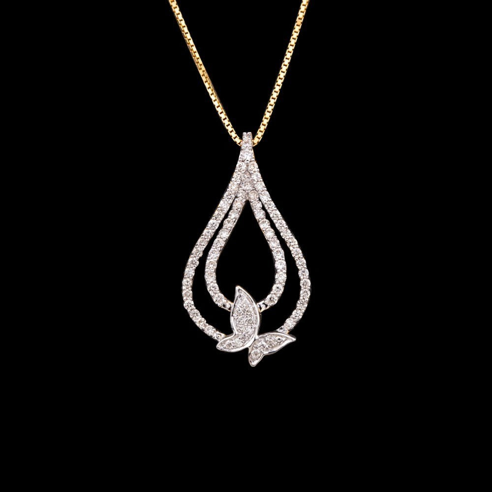 14K Yellow Gold Diamond Pendant - 0.51ct SI-IJ
