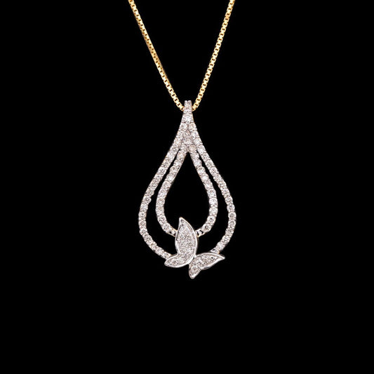 14K Yellow Gold Diamond Pendant - 0.51ct SI-IJ
