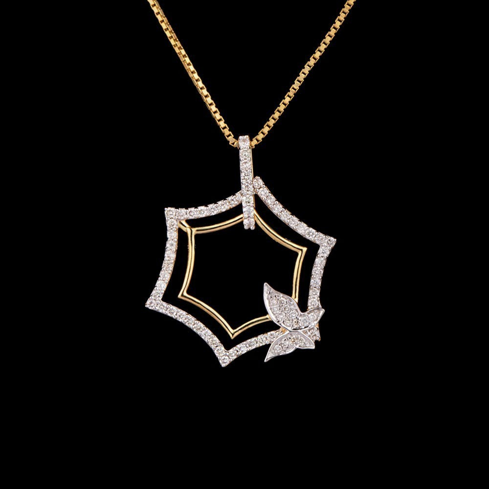 14K Yellow Gold Diamond Pendant - 0.44ct SI-IJ
