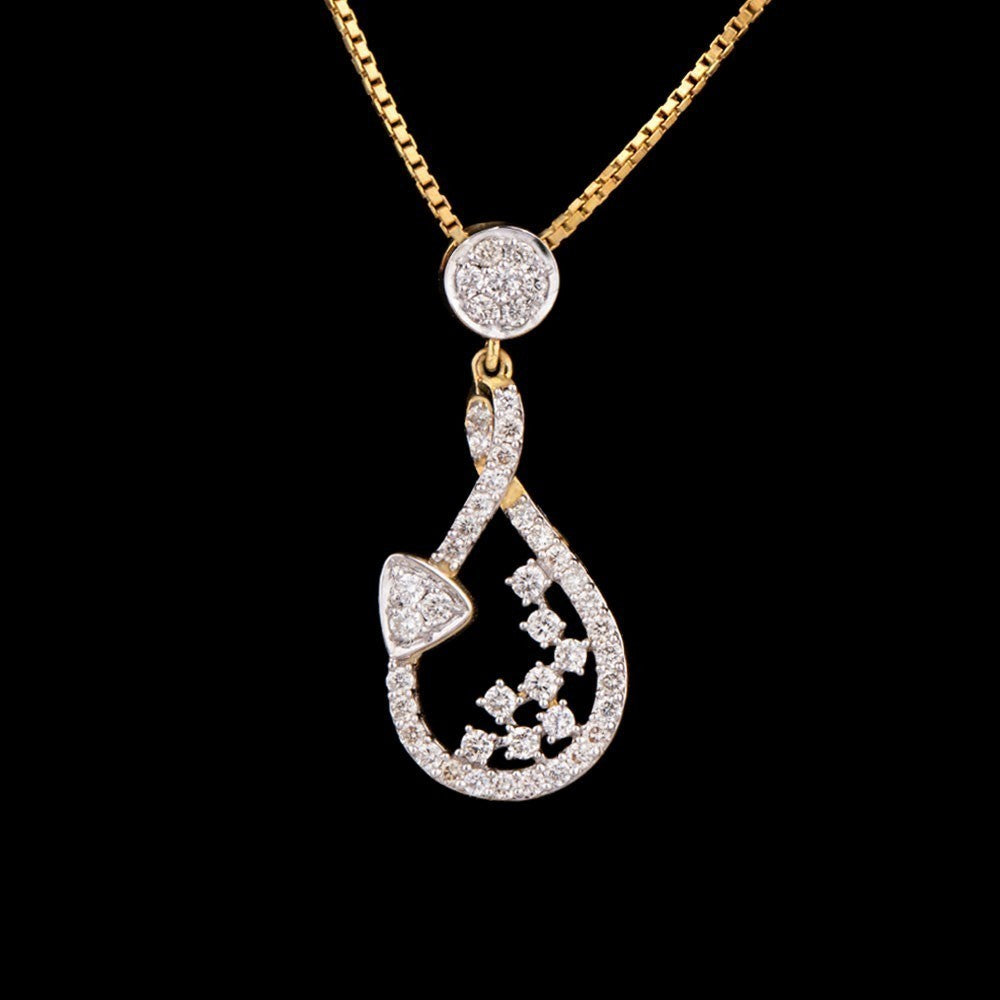 14K Yellow Gold Diamond Pendant - 0.46ct SI-IJ