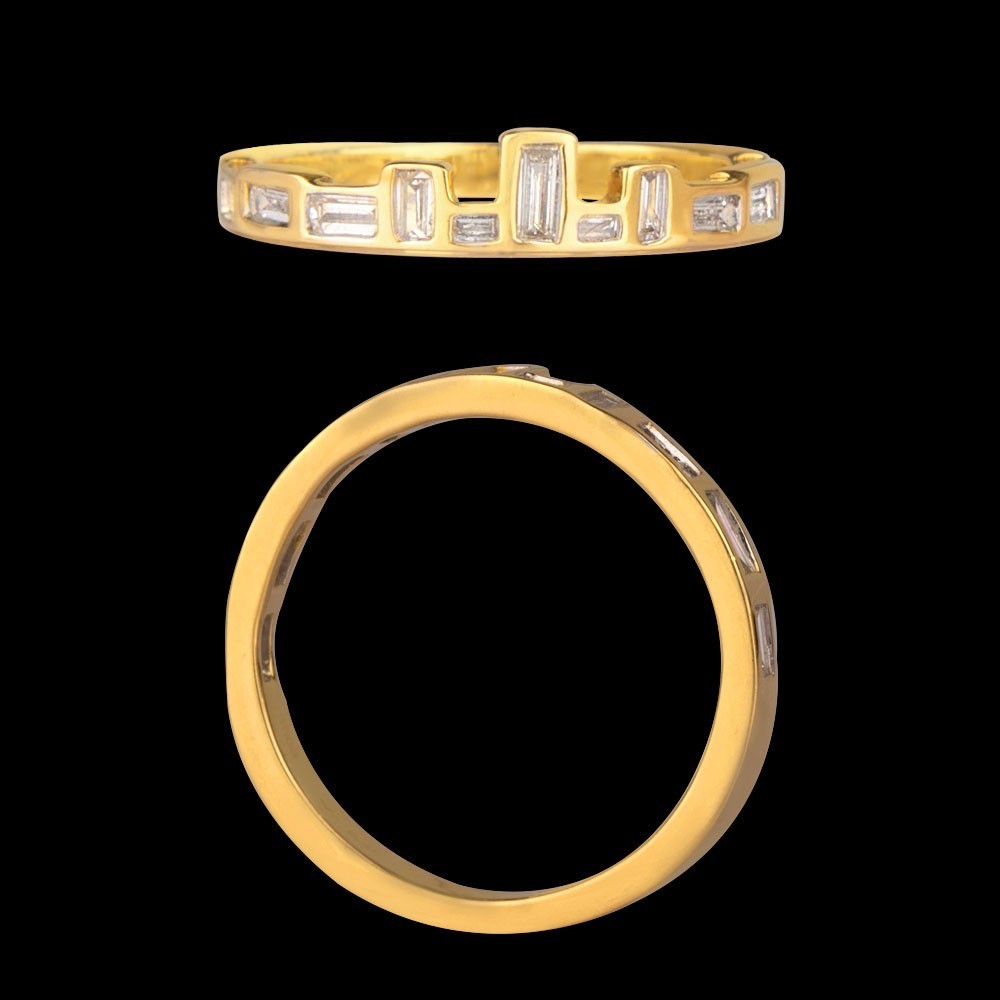 18K Yellow Gold Diamond Ring - 0.41ct VVS-VS-GH