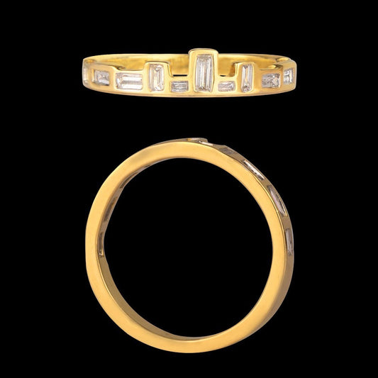 18K Yellow Gold Diamond Ring - 0.41ct VVS-VS-GH