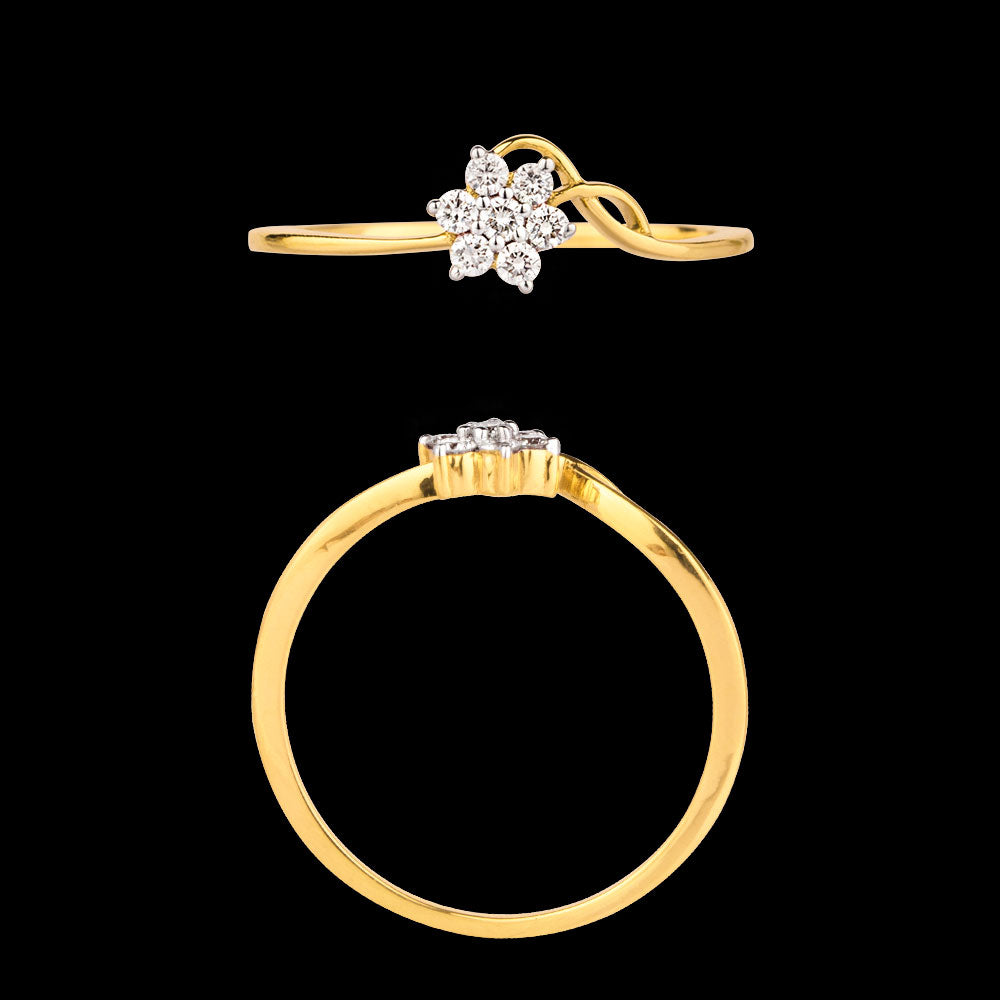 18K Yellow Gold Diamond Ring - 0.099ct VVS-VS-GH
