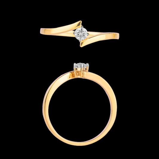 18K Rose Gold Diamond Ring - 0.12ct VS-GH