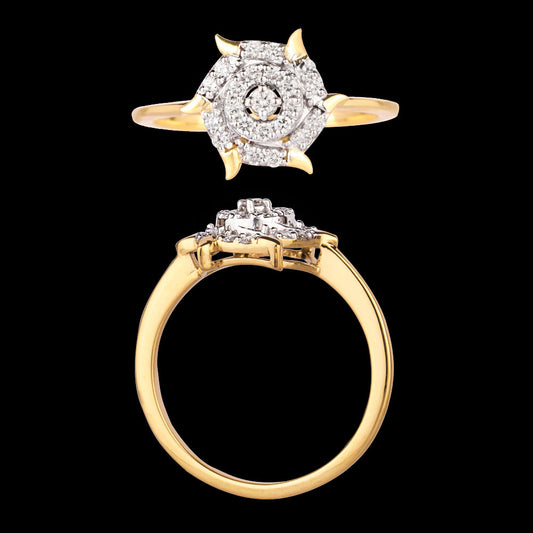 18K Yellow Gold Diamond Ring - 0.225ct VS-EF