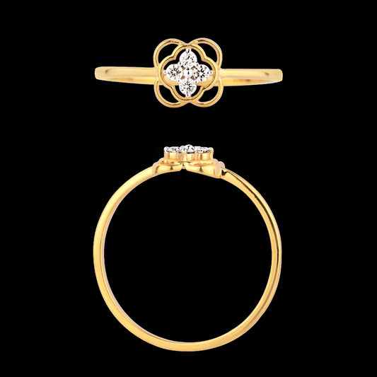 18K Yellow Gold Diamond Ring - 0.069ct VVS-VS-GH